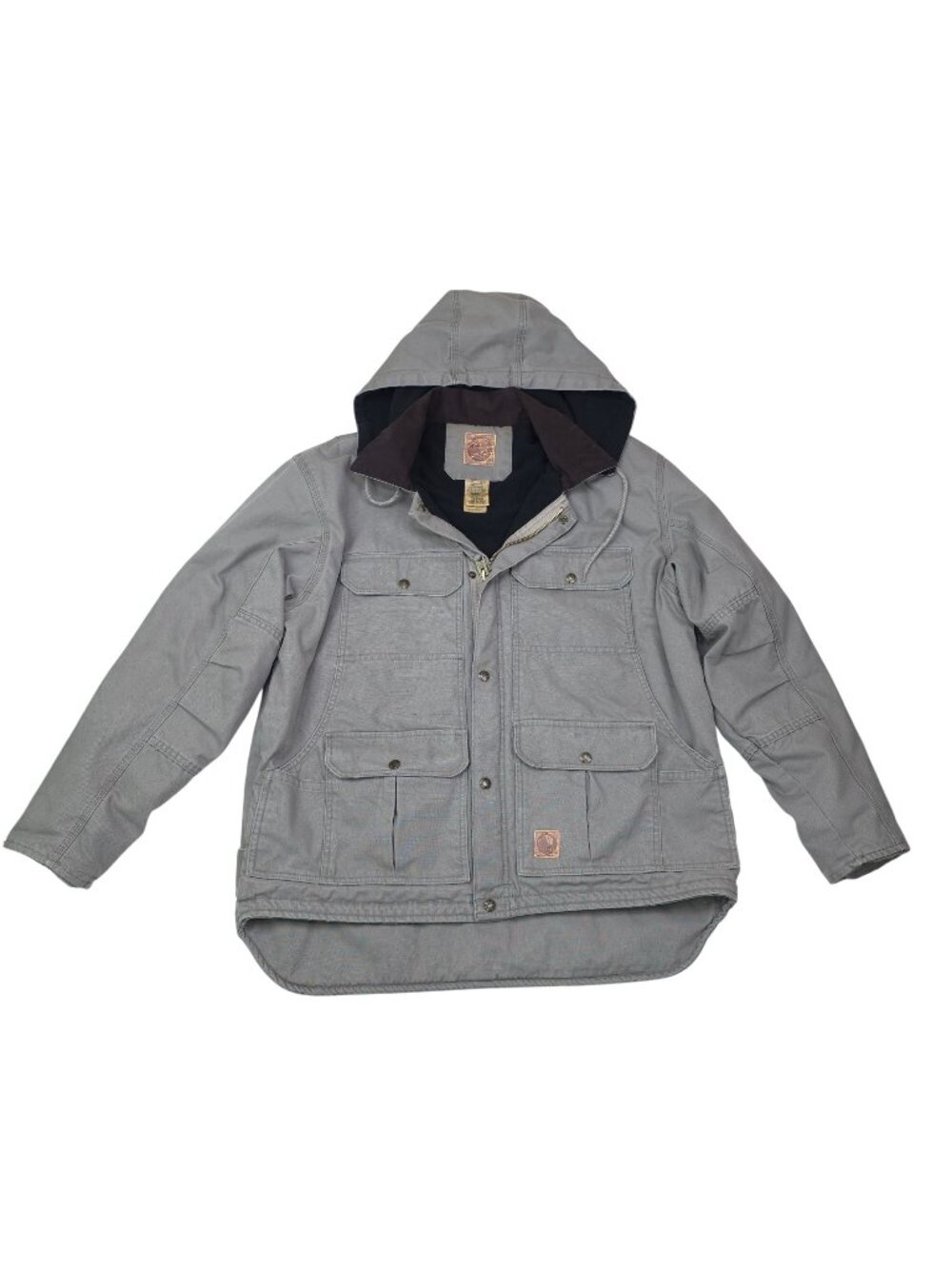 Berne Mens Hooded Work Jacket L Removable Hood Sleeve Cuffs Insulated Heavy
